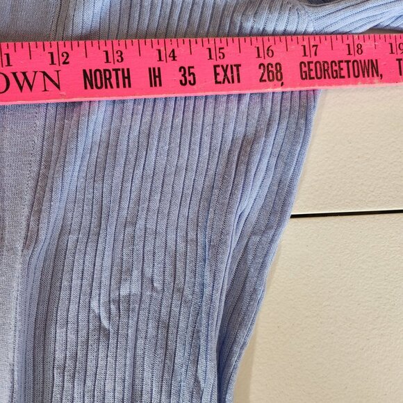 Loft Cardigan Sweater XS Light Blue Open Front Long Cabincore - Picture 9 of 11